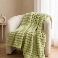 Κουβέρτα faux fur πράσινη 150x200εκ.
