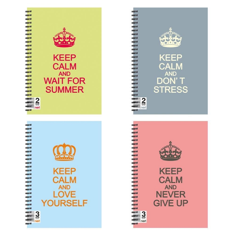 Next keep calm τετράδιο σπιράλ 17x25εκ. 2θεμ.