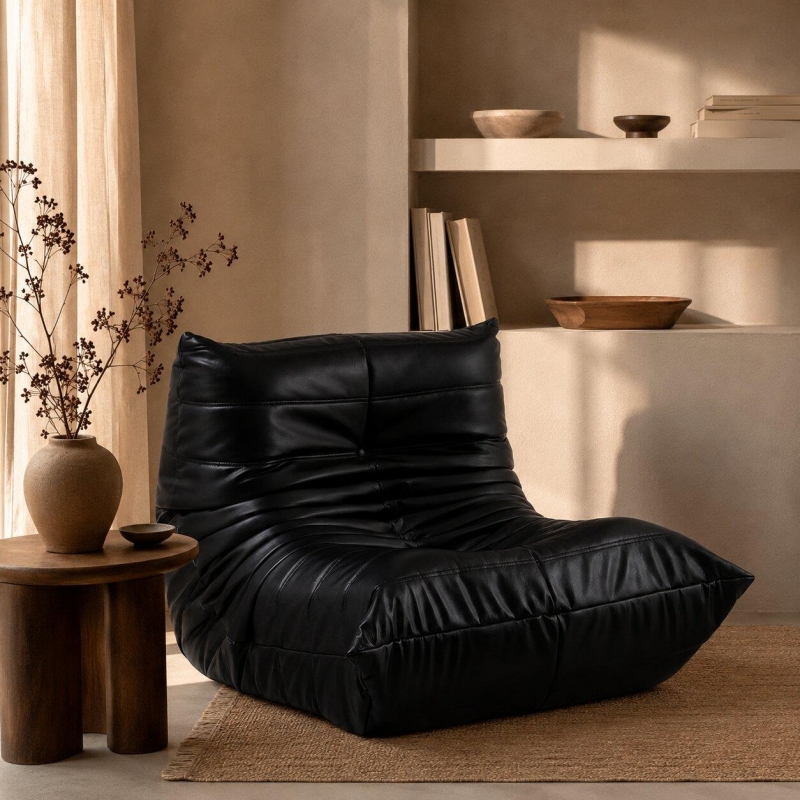 Πολυθρόνα Nextdeco Togo eco leather μαύρη Υ70x97x85εκ. Πολυθρόνα Nextdeco Togo eco leather μαύρη Υ70x97x85εκ.
