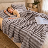 Κουβέρτα faux fur γκρι 150x200εκ.