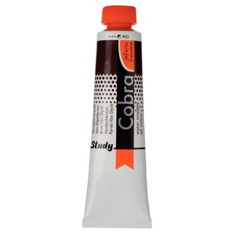 Talens Cobra Study water mixable oil 403 vandyke brown 40ml. Talens Cobra Study water mixable oil 403 vandyke brown 40ml.