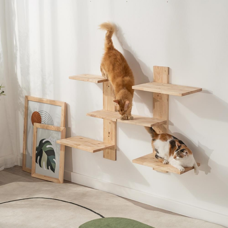 Ράφια αναρρίχησης γάτας Nextdeco Natural μασίφ ξύλο Υ150x68x31,8εκ.