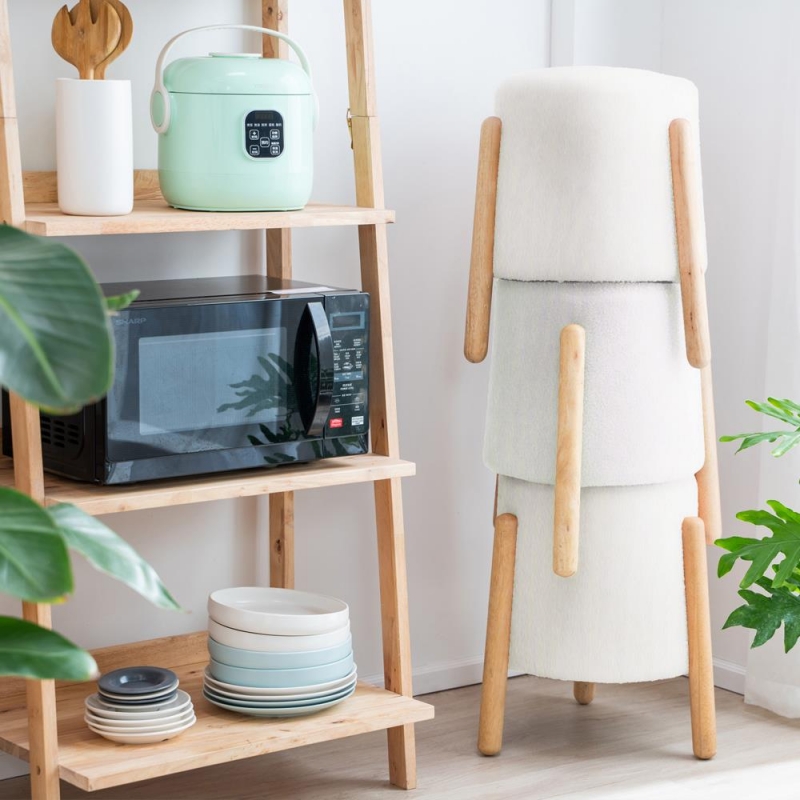 Σκαμπό Nextdeco Natural λευκό Υ46,5x38x37,5εκ. Σκαμπό Nextdeco Natural λευκό Υ46,5x38x37,5εκ.