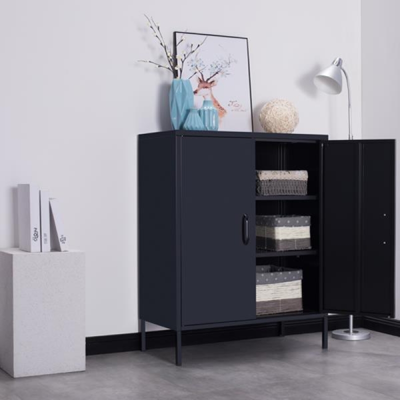 Ντουλάπα μεταλλική Nextdeco δίφυλλη μαύρη Υ102x80x40εκ. Ντουλάπα μεταλλική Nextdeco δίφυλλη μαύρη Υ102x80x40εκ.