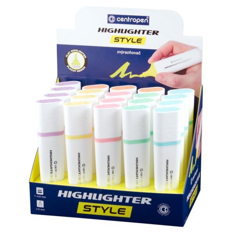 Centropen σταντ 20τεμ. Pastel μαρκαδόρων υπογράμμισης Centropen σταντ 20τεμ. Pastel μαρκαδόρων υπογράμμισης