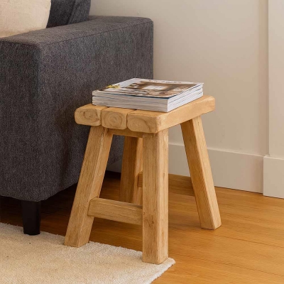 Σκαμπό Nextdeco Tribeca ανακυκλωμένο ξύλο teak Υ41x24x42εκ.
