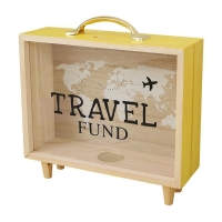 Κουμπαράς - κορνίζα ξύλινος Travel Fund Υ12x20,5x5εκ.