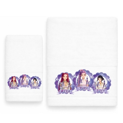Σετ παιδικές πετσέτες Girls Band white 100% βαμβάκι πεννιε 480gsm