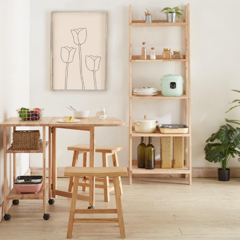 Ραφιέρα Nextdeco Natural μασίφ ξύλο Y180x60x45εκ.