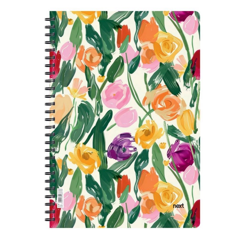 Next trends flowers III τετράδιο σπιράλ 3 θέματα 105 φύλλα 17x25εκ.
