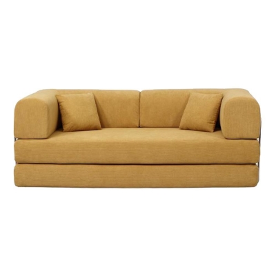 Compressed Nextdeco τριθέσιος καναπές-κρεβάτι κίτρινος 200x100x75εκ.
