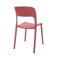 Καρέκλα πλαστική Curves Nextdeco κοραλί PP UV protection Y82,5x41x57 εκ.