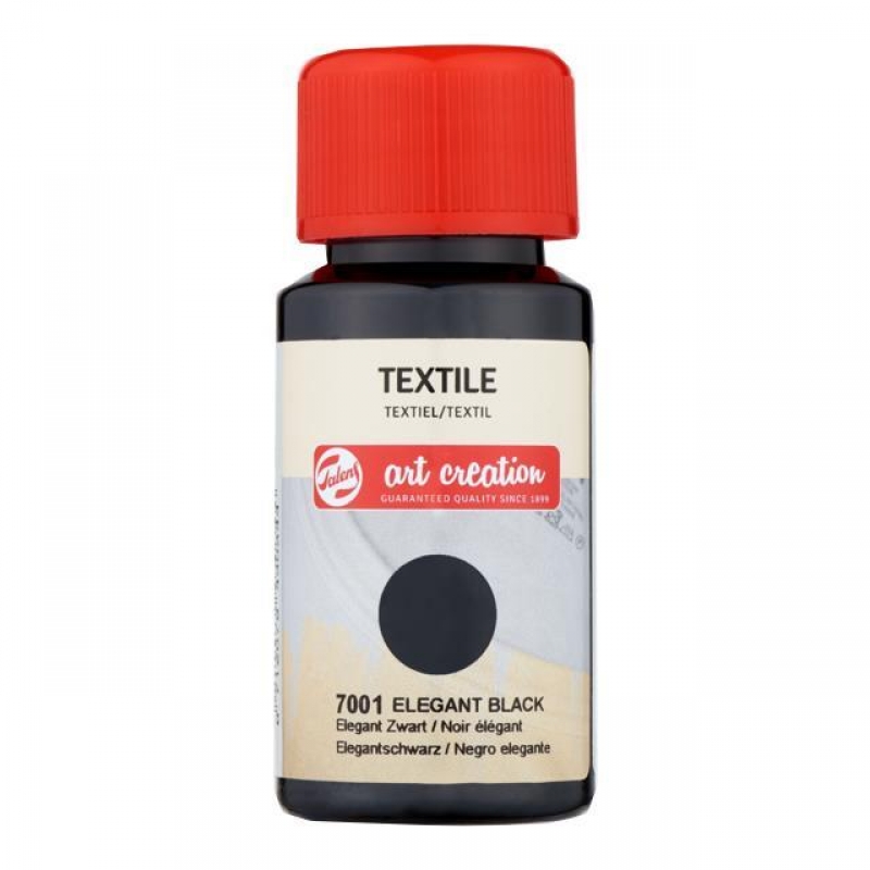 Talens χρώμα textile 7001 elegant black 50ml