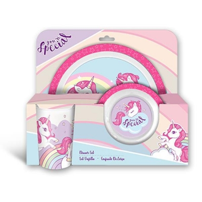 Σετ φαγητού 3 τμχ Unicorn 29x8xH24cm