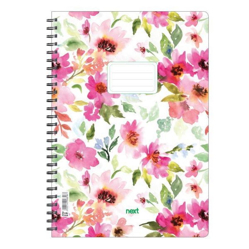 Next trends Flowers τετράδιο σπιράλ 2 θέματα 70 φύλλα 17x25εκ.