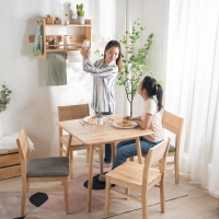 Τραπέζι Nextdeco Natural μασίφ ξύλο Υ75,5x80x80εκ.