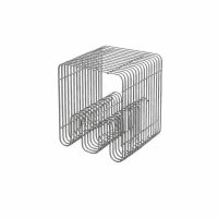 Βοηθητικό τραπεζάκι - κομοδίνο Nextdeco μεταλλικό ασημί 32x32xΥ43εκ.