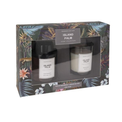 Αρωματικό σετ δώρου με διαχυτή και κερί "Home Collection" island palm Αρωματικό σετ δώρου με διαχυτή και κερί "Home Collection" island palm