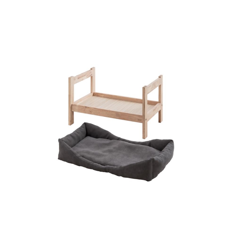 Κρεβάτι γάτας σκύλου Nextdeco Natural μασίφ ξύλο Υ35x60x40εκ.
