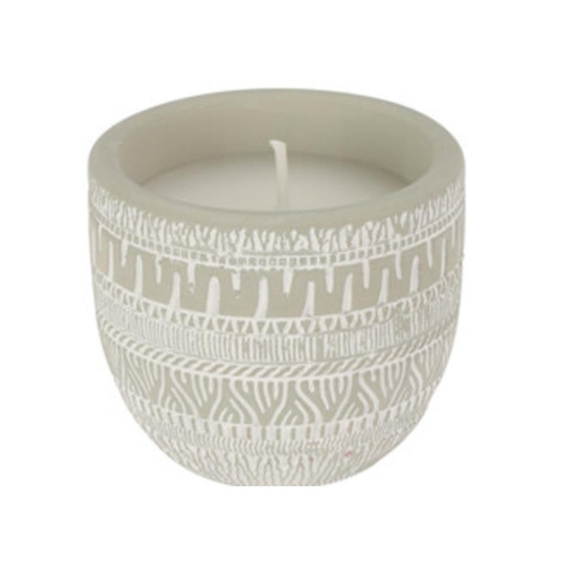 Αρωματικό κερί σιτρονέλα σε γλαστράκι grey ethnic Υ7xØ6εκ.