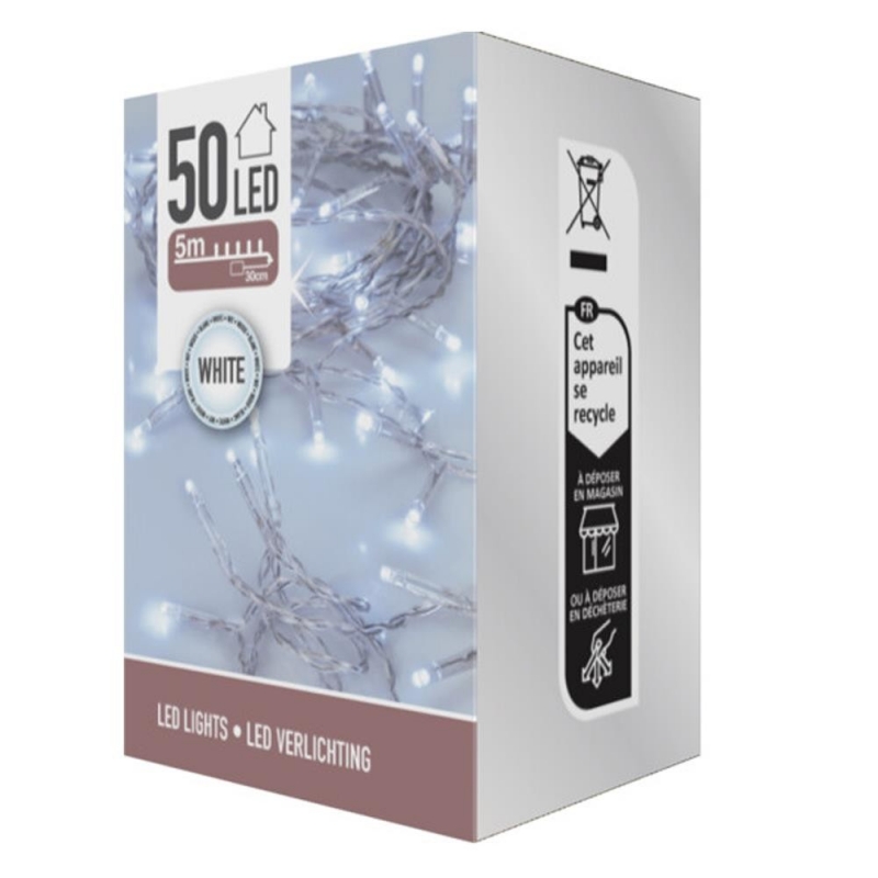 50 λαμπάκια led λευκό φως με μπαταρίες