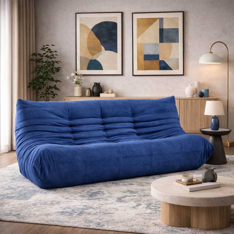 Compressed Nextdeco καναπές τριθέσιος Togo μπλε Υ70x174x102εκ. Compressed Nextdeco καναπές τριθέσιος Togo μπλε Υ70x174x102εκ.