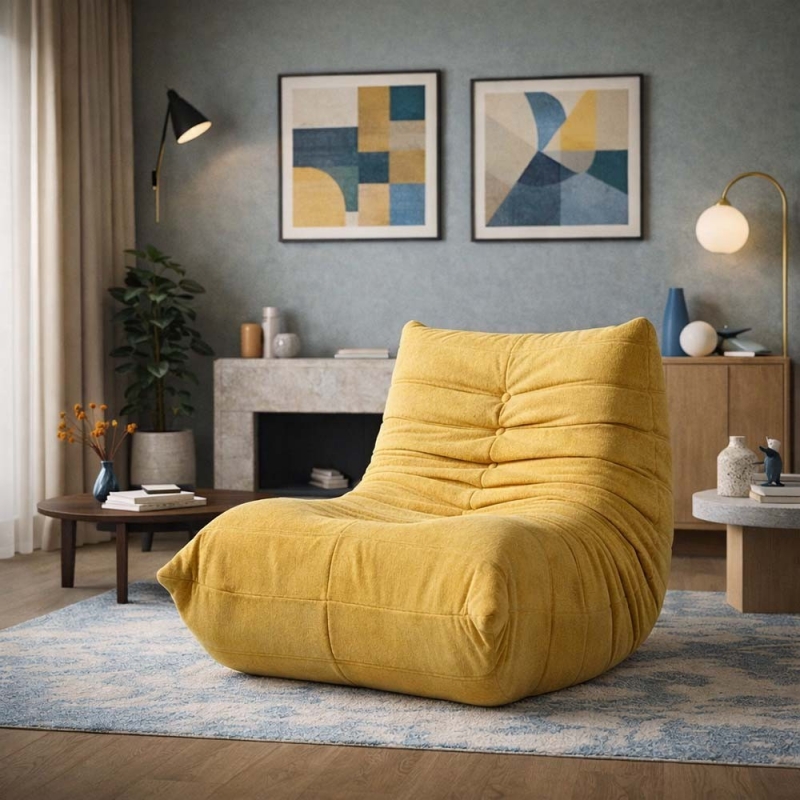 Compressed Nextdeco πολυθρόνα Togo κίτρινο Υ70x85x103εκ. Compressed Nextdeco πολυθρόνα Togo κίτρινο Υ70x85x103εκ.