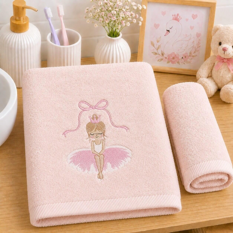 Σετ παιδικές πετσέτες Ballet Girl 100% βαμβάκι πεννιε 500gsm Σετ παιδικές πετσέτες Ballet Girl 100% βαμβάκι πεννιε 500gsm