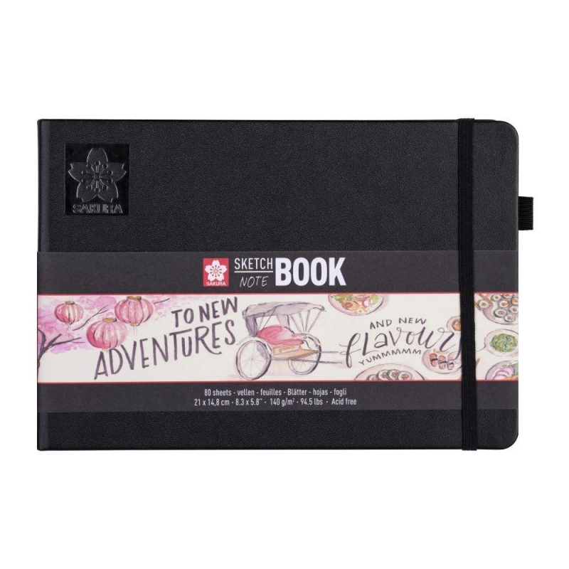Sakura Sketch/note book μαύρο 80φυλ. 21x14.8εκ. με σαμουά χαρτί Sakura Sketch/note book μαύρο 80φυλ. 21x14.8εκ. με σαμουά χαρτί