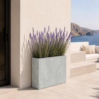 Ζαρντινιέρα ανοιχτό γκρι beton effect Υ68,6x77x23,5εκ.