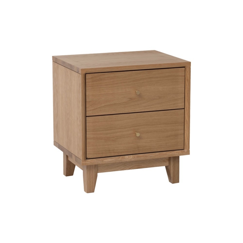 Κομοδίνο Nextdeco μασίφ ξύλο δρυός Υ55x45x35εκ.