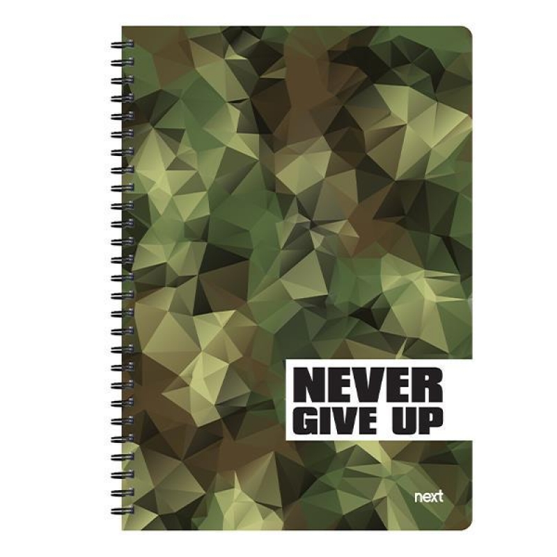 Next trends Never give up τετράδιο σπιράλ 2 θέματα 70 φύλλα 17x25εκ.