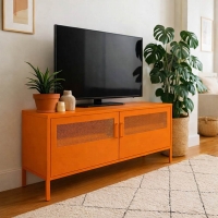 Έπιπλο τηλεόρασης μεταλλικό Nextdeco με ανοιγόμενες πόρτες πορτοκαλί Υ60x118x40εκ. Έπιπλο τηλεόρασης μεταλλικό Nextdeco με ανοιγόμενες πόρτες πορτοκαλί Υ60x118x40εκ.