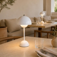 Φωτιστικό επιτραπέζιο Nextdeco LED μεταλλικό και ακρυλικό λευκό αφής Φ18xΥ31εκ.