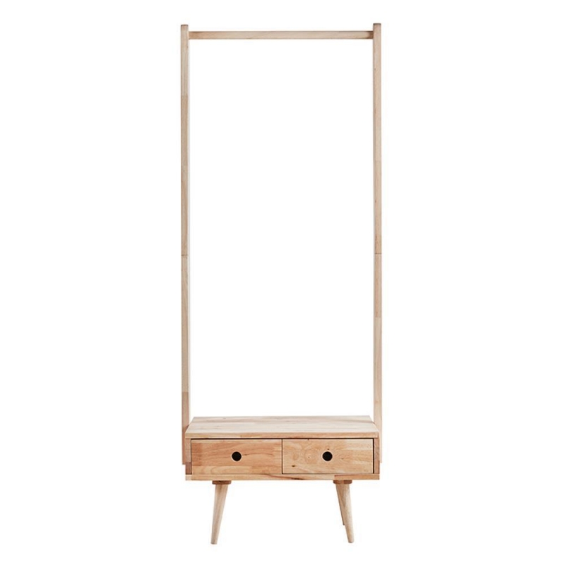 Κρεμάστρα ρούχων Nextdeco Natural μασίφ ξύλο Υ165,5x65x40εκ.