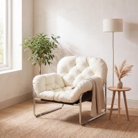 Πολυθρόνα Nextdeco PU και ανοξείδωτο μέταλλο λευκή 74x79,5xΥ66εκ. Πολυθρόνα Nextdeco PU και ανοξείδωτο μέταλλο λευκή 74x79,5xΥ66εκ.