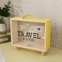 Κουμπαράς - κορνίζα ξύλινος Travel Fund Υ12x20,5x5εκ.