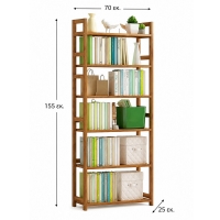 Βιβλιοθήκη Nextdeco από μπαμπού 6 επιπέδων Υ155x70x25εκ.