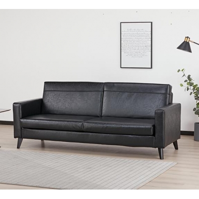 Καναπές κρεβάτι τριθέσιος Nextdeco Soho μαύρος Υ81x201x90εκ.