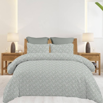 Σετ υπέρδιπλα σεντόνια Emily grey από 100% βαμβάκι 245x260εκ.