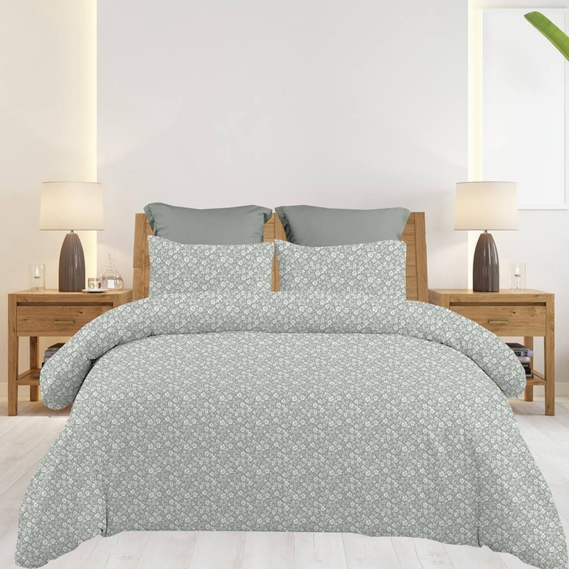 Σετ υπέρδιπλα σεντόνια Emily grey από 100% βαμβάκι 245x260εκ.