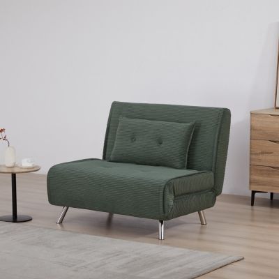 Πολυθρόνα κρεβάτι Nextdeco Berlin σκούρο πράσινο Υ92x100x91εκ.