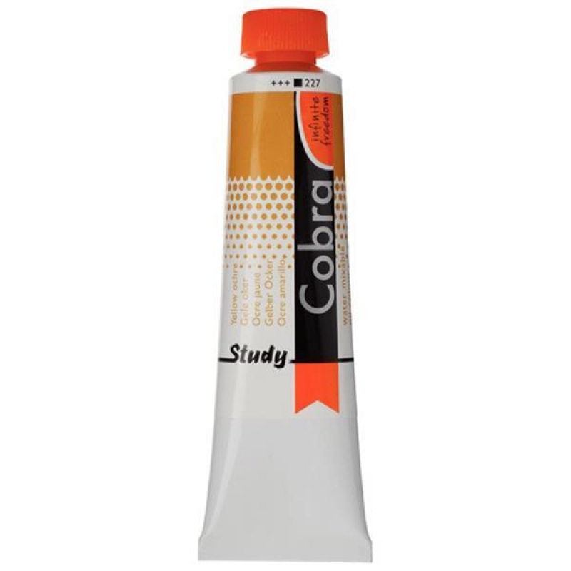 Talens Cobra Study water mixable oil 227 yellow ochre 40ml. Talens Cobra Study water mixable oil 227 yellow ochre 40ml.