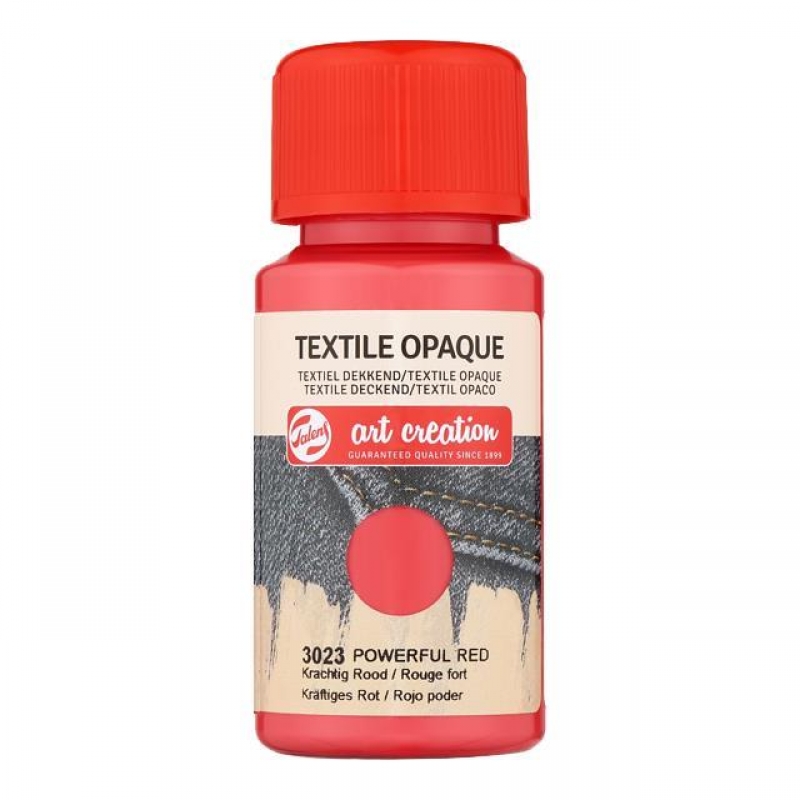 Talens χρώμα textile opaque 3023 powerful red 50ml
