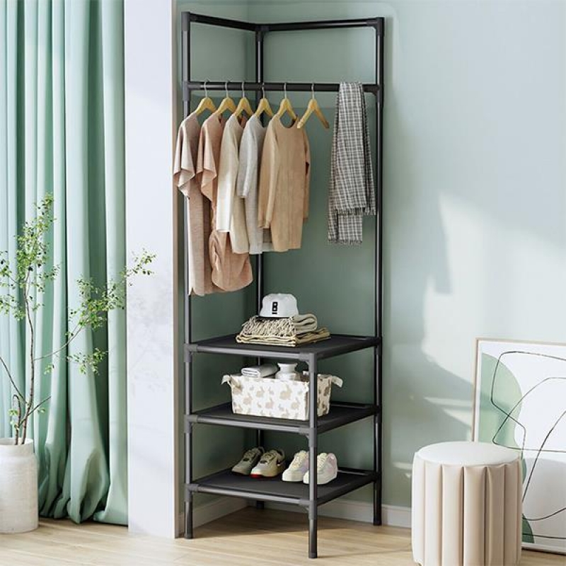 Κρεμάστρα ράγα οργάνωσης ρούχων Nextdeco μαύρη Υ180x45x45εκ