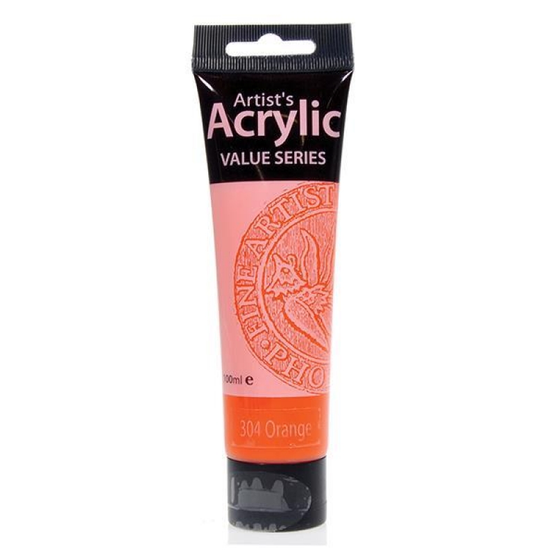 Phoenix ακρυλικό χρώμα 304 orange, σωληνάριο 100ml Phoenix ακρυλικό χρώμα 304 orange, σωληνάριο 100ml