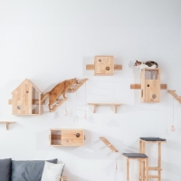 Σκάλα αναρρίχησης γάτας Nextdeco Natural μασίφ ξύλο Υ24x29,5x22εκ.