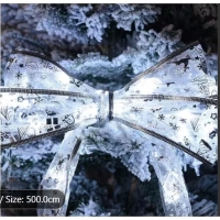 Φωτιζόμενη γιρλάντα χριστουγεννιάτικη ασημί 3,8εκ. x 5μ.