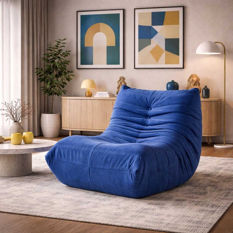 Compressed Nextdeco πολυθρόνα Togo μπλε Υ70x85x103εκ. Compressed Nextdeco πολυθρόνα Togo μπλε Υ70x85x103εκ.