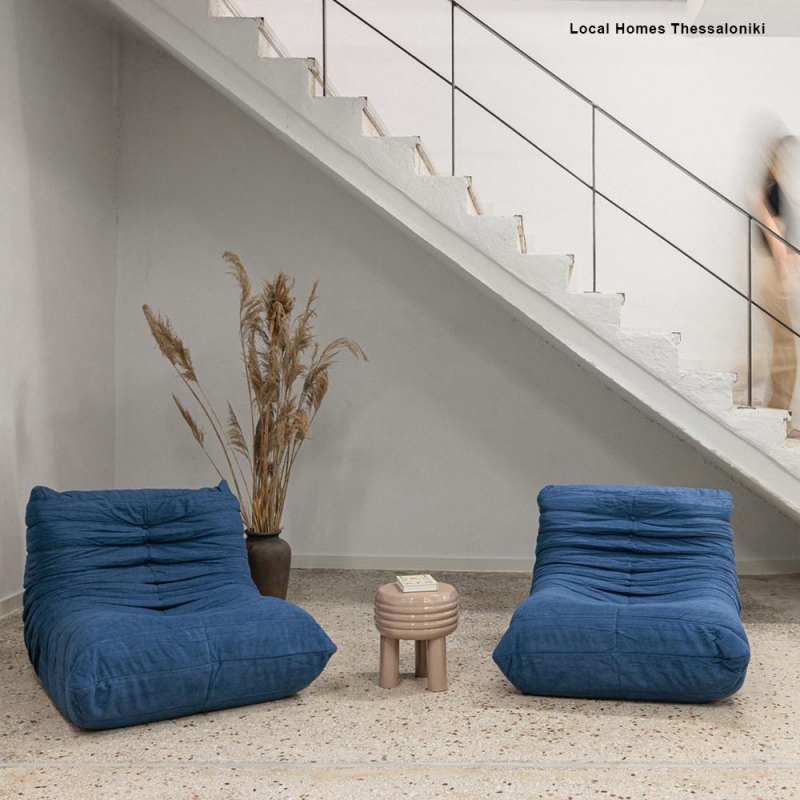 Compressed Nextdeco πολυθρόνα Togo μπλε Υ70x85x103εκ. Compressed Nextdeco πολυθρόνα Togo μπλε Υ70x85x103εκ.